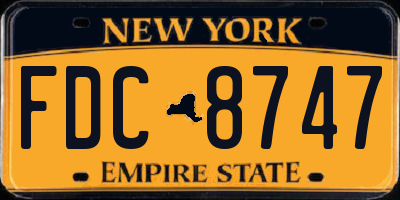 NY license plate FDC8747