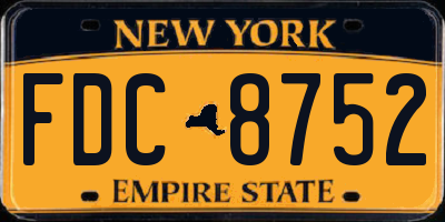 NY license plate FDC8752