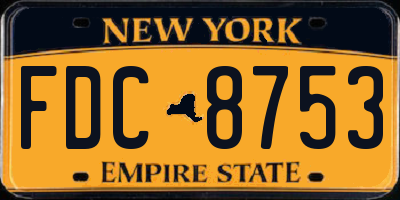 NY license plate FDC8753
