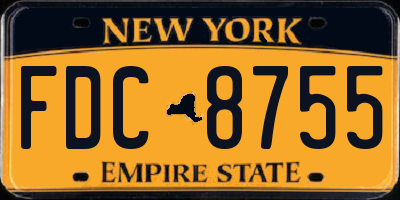NY license plate FDC8755
