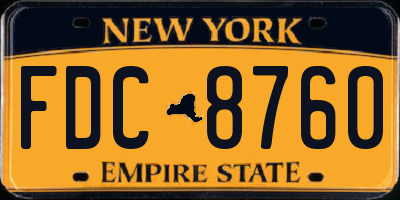 NY license plate FDC8760