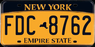 NY license plate FDC8762