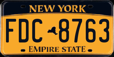 NY license plate FDC8763