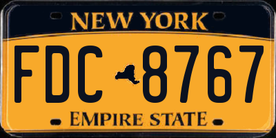 NY license plate FDC8767