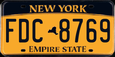 NY license plate FDC8769