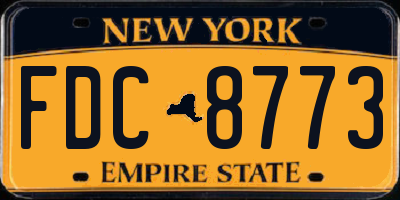 NY license plate FDC8773