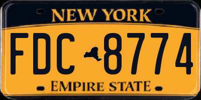 NY license plate FDC8774