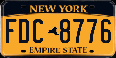 NY license plate FDC8776
