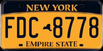NY license plate FDC8778