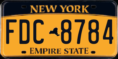 NY license plate FDC8784