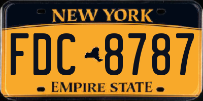 NY license plate FDC8787