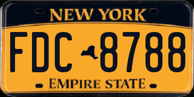 NY license plate FDC8788