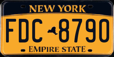 NY license plate FDC8790