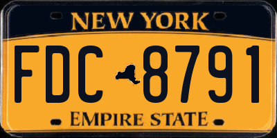NY license plate FDC8791
