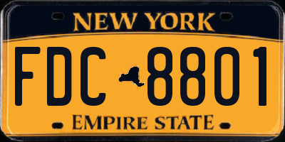 NY license plate FDC8801