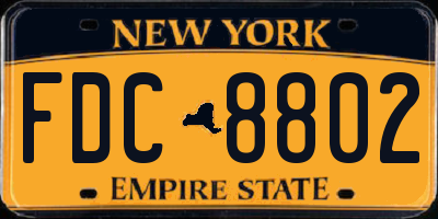 NY license plate FDC8802