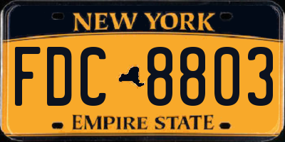 NY license plate FDC8803