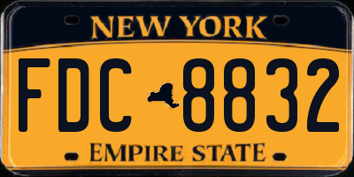 NY license plate FDC8832