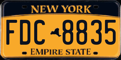 NY license plate FDC8835