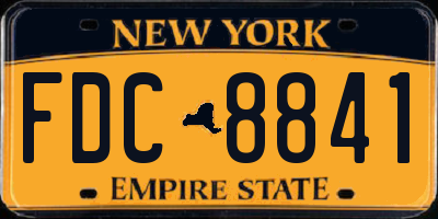 NY license plate FDC8841