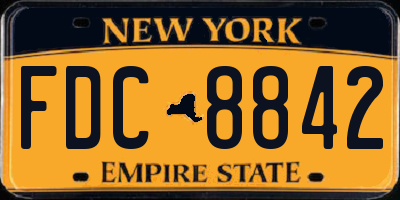 NY license plate FDC8842