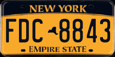 NY license plate FDC8843