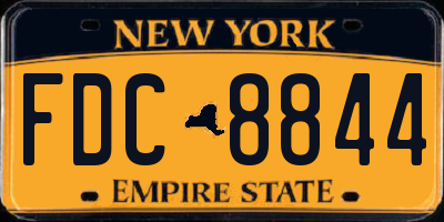 NY license plate FDC8844
