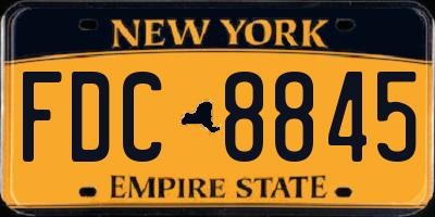 NY license plate FDC8845