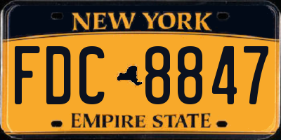 NY license plate FDC8847