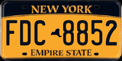NY license plate FDC8852