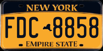NY license plate FDC8858