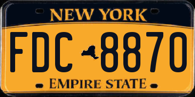 NY license plate FDC8870