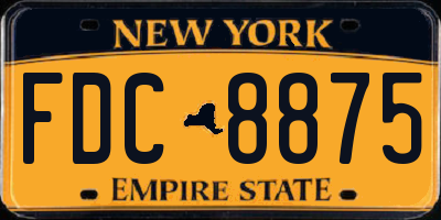 NY license plate FDC8875