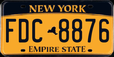 NY license plate FDC8876