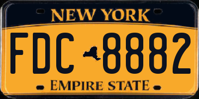 NY license plate FDC8882