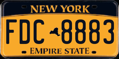 NY license plate FDC8883