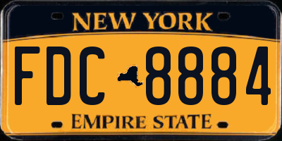 NY license plate FDC8884