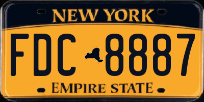 NY license plate FDC8887