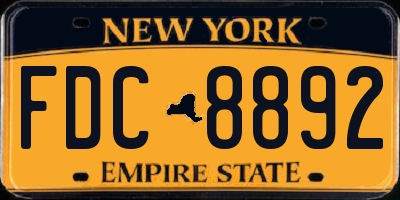 NY license plate FDC8892