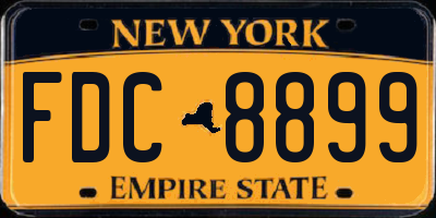 NY license plate FDC8899