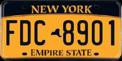NY license plate FDC8901