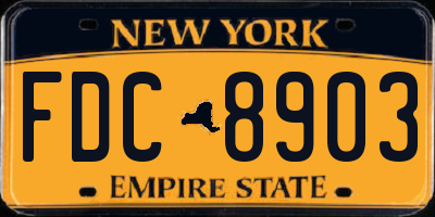 NY license plate FDC8903