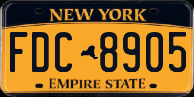 NY license plate FDC8905