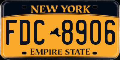 NY license plate FDC8906