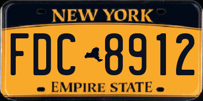 NY license plate FDC8912