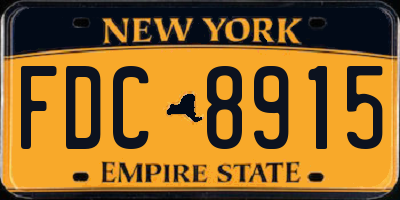 NY license plate FDC8915