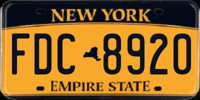 NY license plate FDC8920