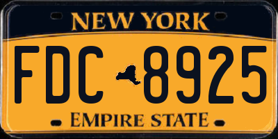 NY license plate FDC8925