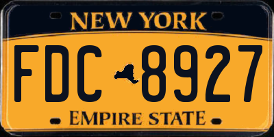 NY license plate FDC8927