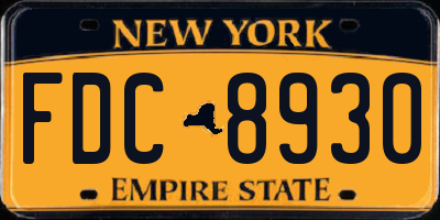 NY license plate FDC8930